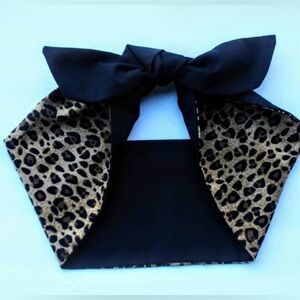 Black & Leopard Print Pin-Up Head Wrap